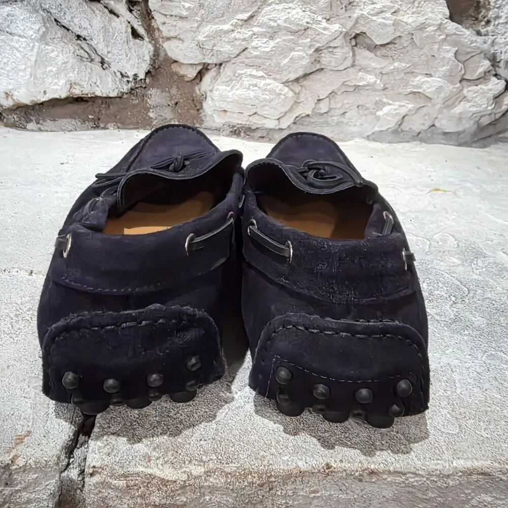 Brooks Brothers Mens Black Suede Driving Moccasin Loafers Slip On 11.5